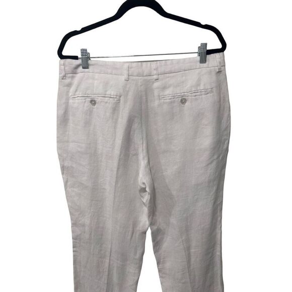 Tasso Elba White Linen Straight Men's Pants Size 34x32 Beachy Coastal Breathable - Picture 8 of 12